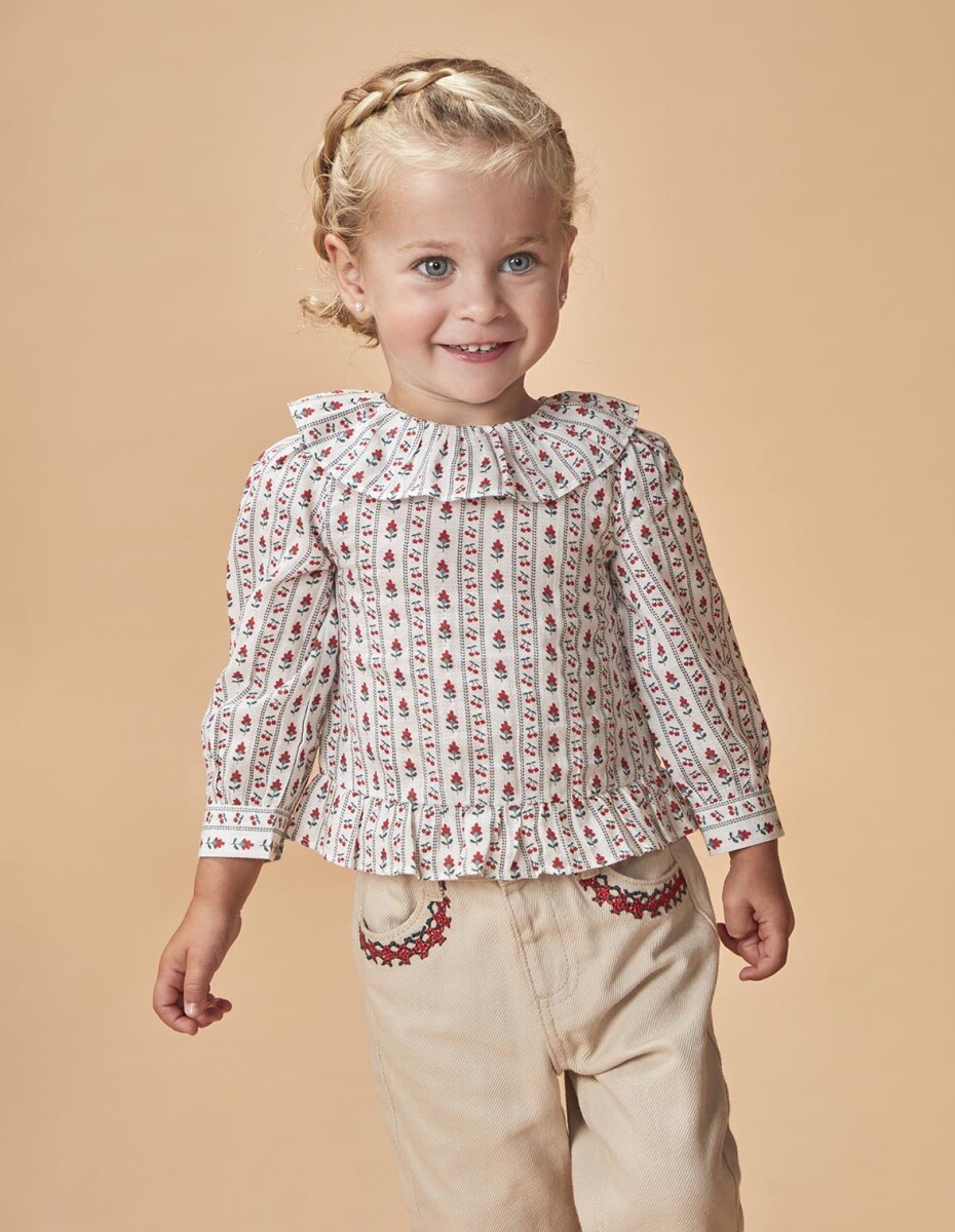 Blusa Con Volantes - Rojo 