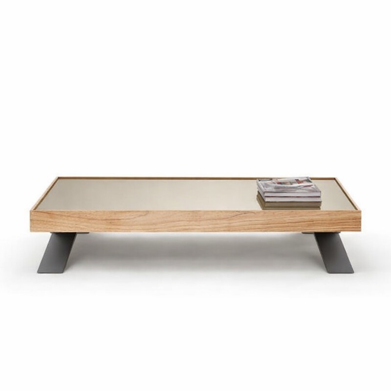 Mesa de centro con tapa de vidrio espejo Mesa de centro con tapa de vidrio espejo