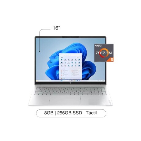 Notebook HP Omnibook 3 16-BY0015DX 16' Touch 256GB / 8GB RAM Ryzen 5 40 W11 - Glacier Silver Notebook HP Omnibook 3 16-BY0015DX 16' Touch 256GB / 8GB RAM Ryzen 5 40 W11 - Glacier Silver