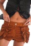 Rosette Leather Shorts Gamuza Habano