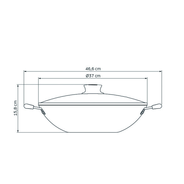 Olla wok modelo "PARIS", Ø36cm -TRAMONTINA TR6010