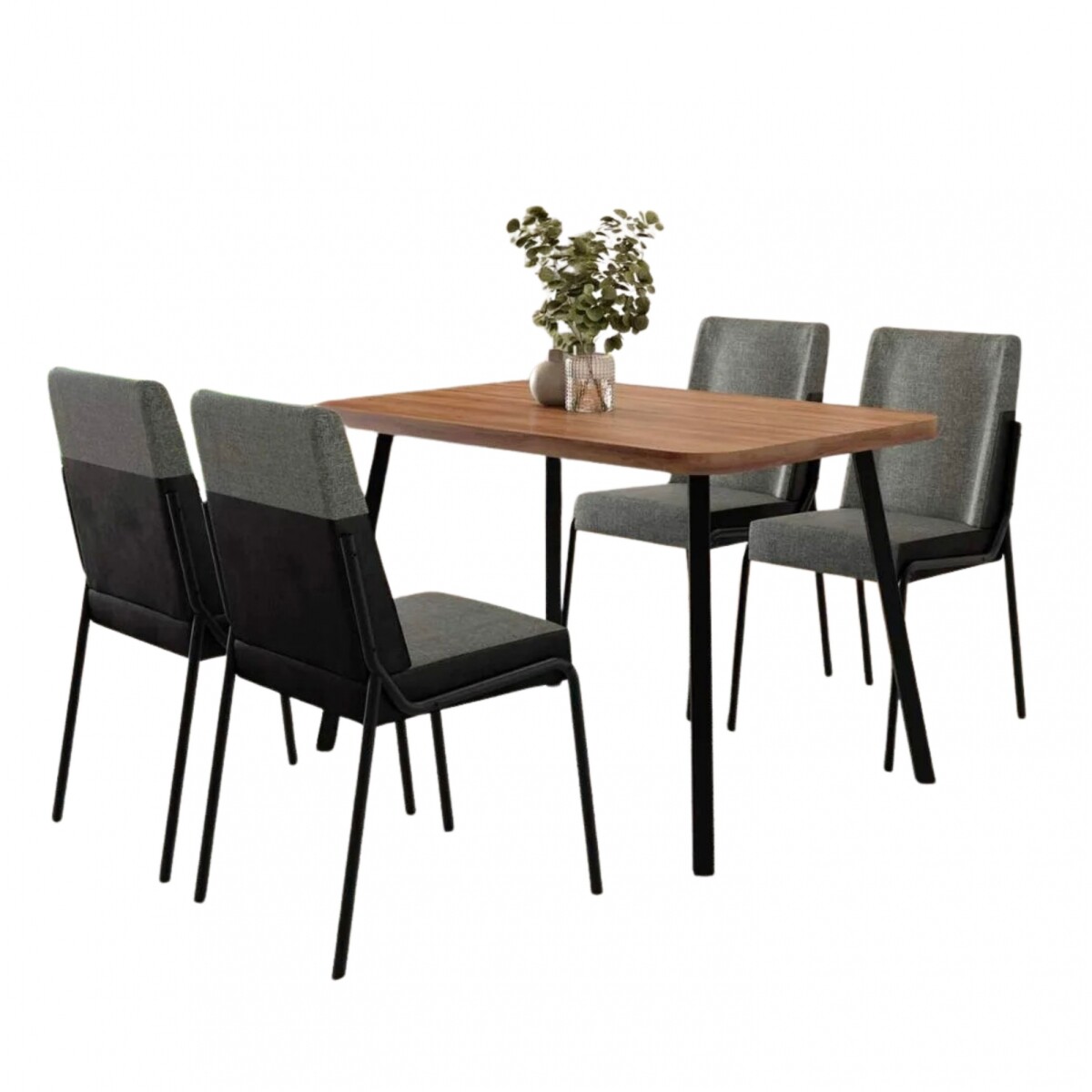 Juego de Comedor Stellar Hug Rectangular 4 sillas - Negro 