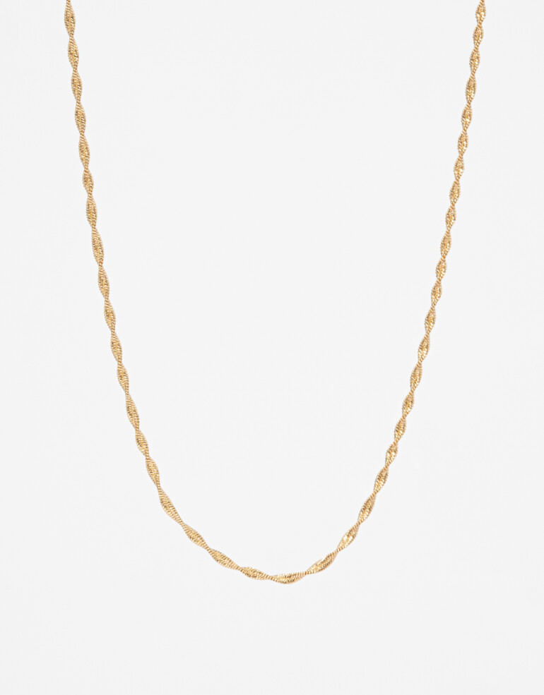 Collares Cortos Metal Collar Corto Delicado Orgánico - Dorado