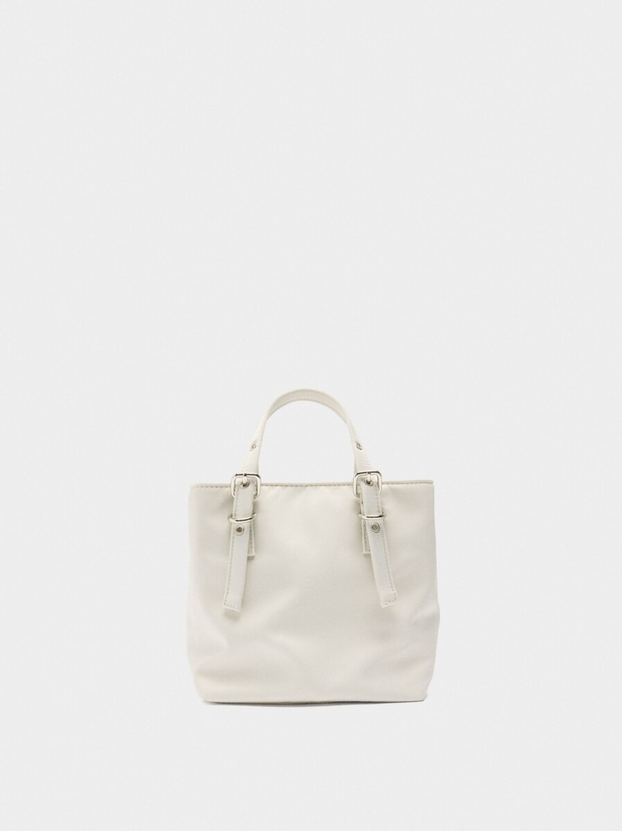 Bolso Tote De Nylon S - crudo 