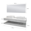 CONJUNTO DE BAÑO HABITARE MODELO NS1026-150DT / MUEBLE + BACHA + ESPEJO CON LUZ Conjunto De Baño Habitare Modelo Ns1026-150dt / Mueble + Bacha + Espejo Con Luz