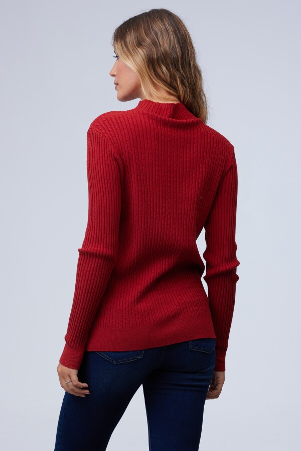 Buzo Ribs Cuello Alto ROJO