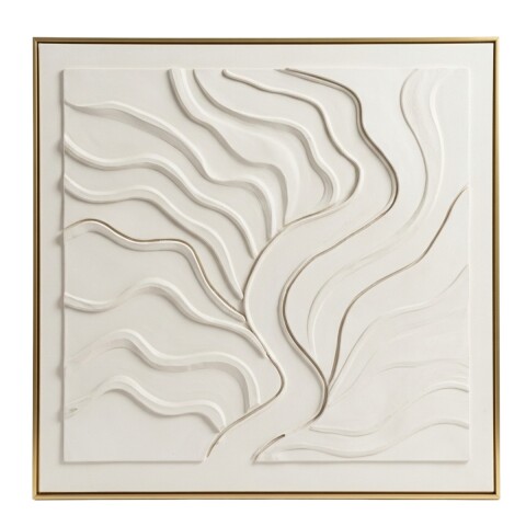 CUADRO C/DET DORADO Y RELIEVE 90X90CM Unica