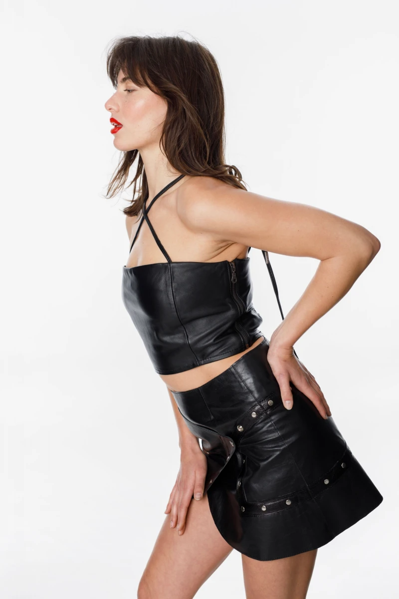 Falda Leather Irisa negro l