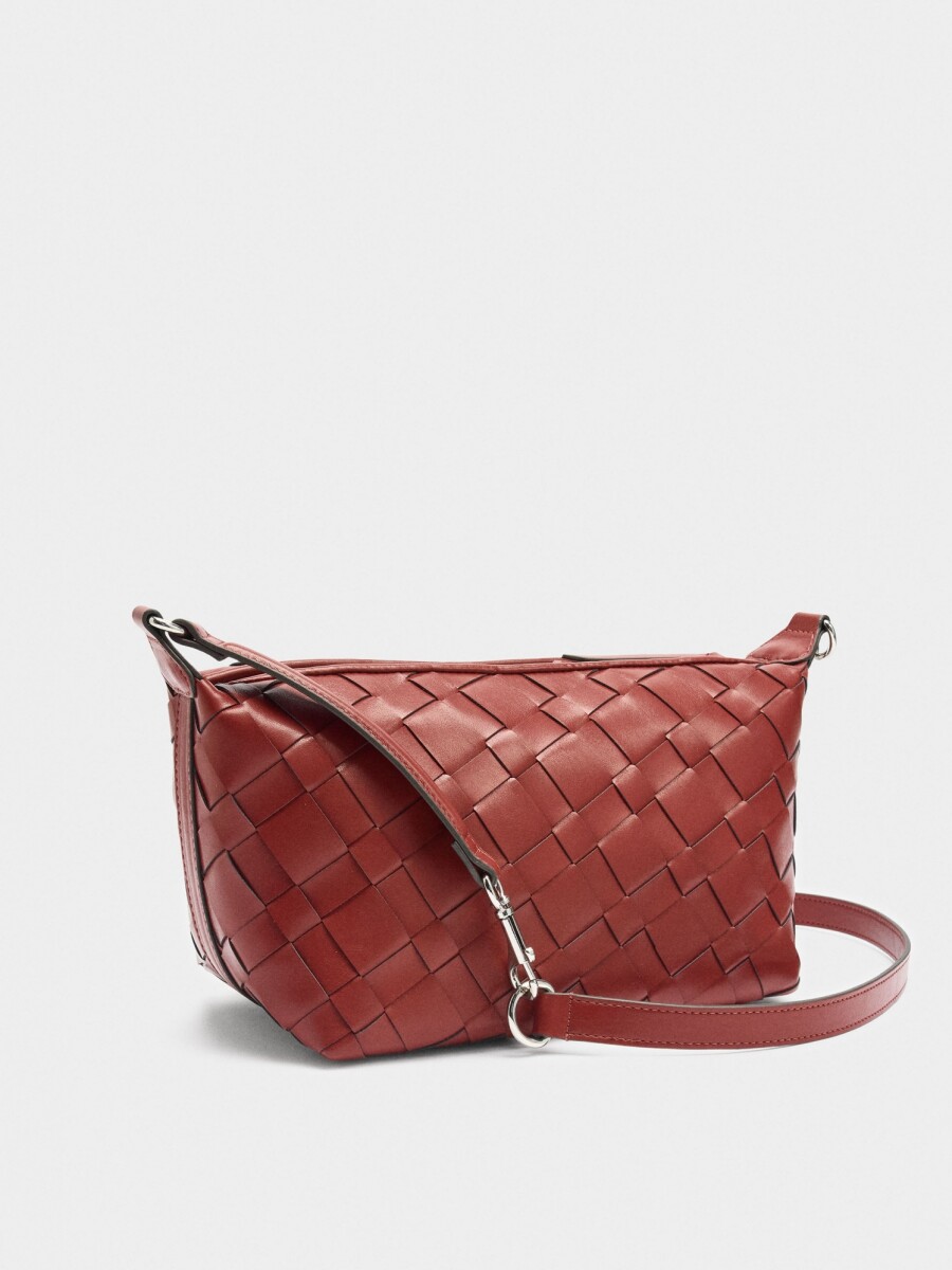 Bolso De Mano Trenzado rojo