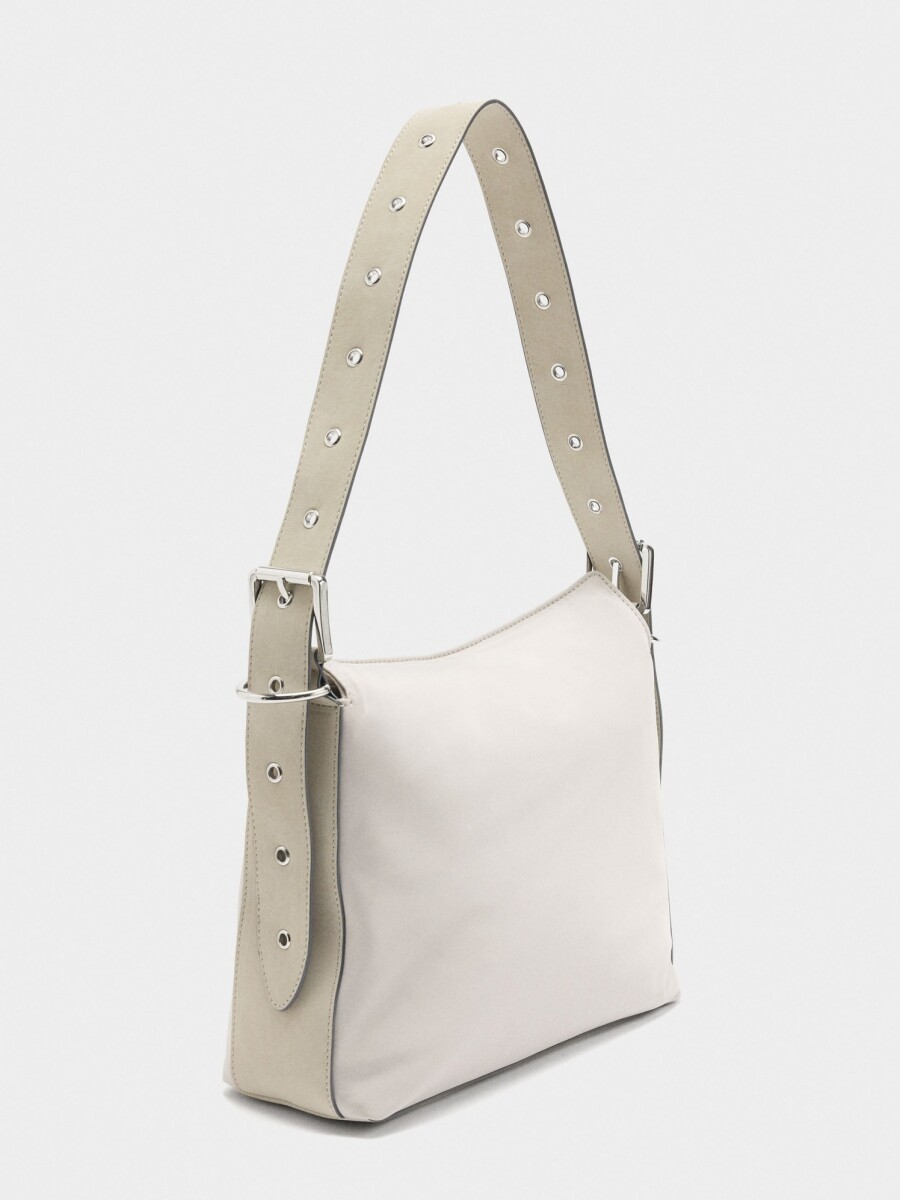 Bolso De Hombro Liso De Nylon gris