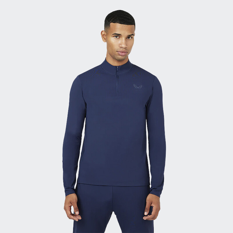 Remera Castore Metatek Core 1/4 Zip Azul