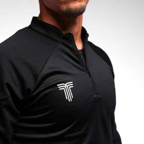 Buzo Medio Cierre de Hombre Negro