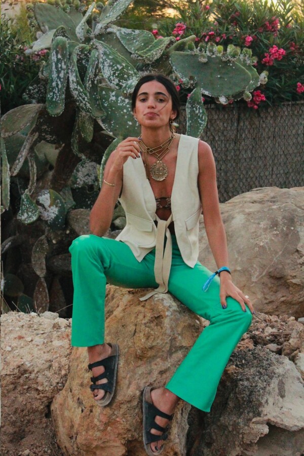 Leather jeans Menta