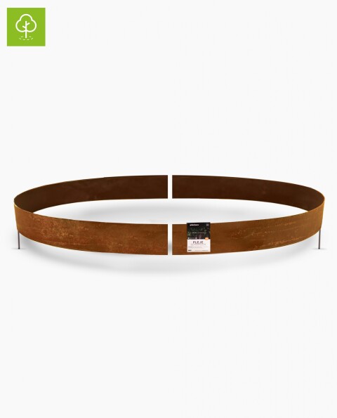 Fleje Separador Árbol 10cm x D: 1.5m - 2 tramos media luna - ACERO CORTEN 2mm