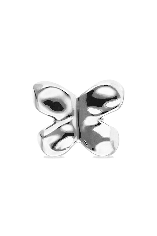 ANILLO DE ALEACIÓN DE METALES BAÑADO EN PLATA DE LEY CON FORMA DE MARIPOSA Anillo