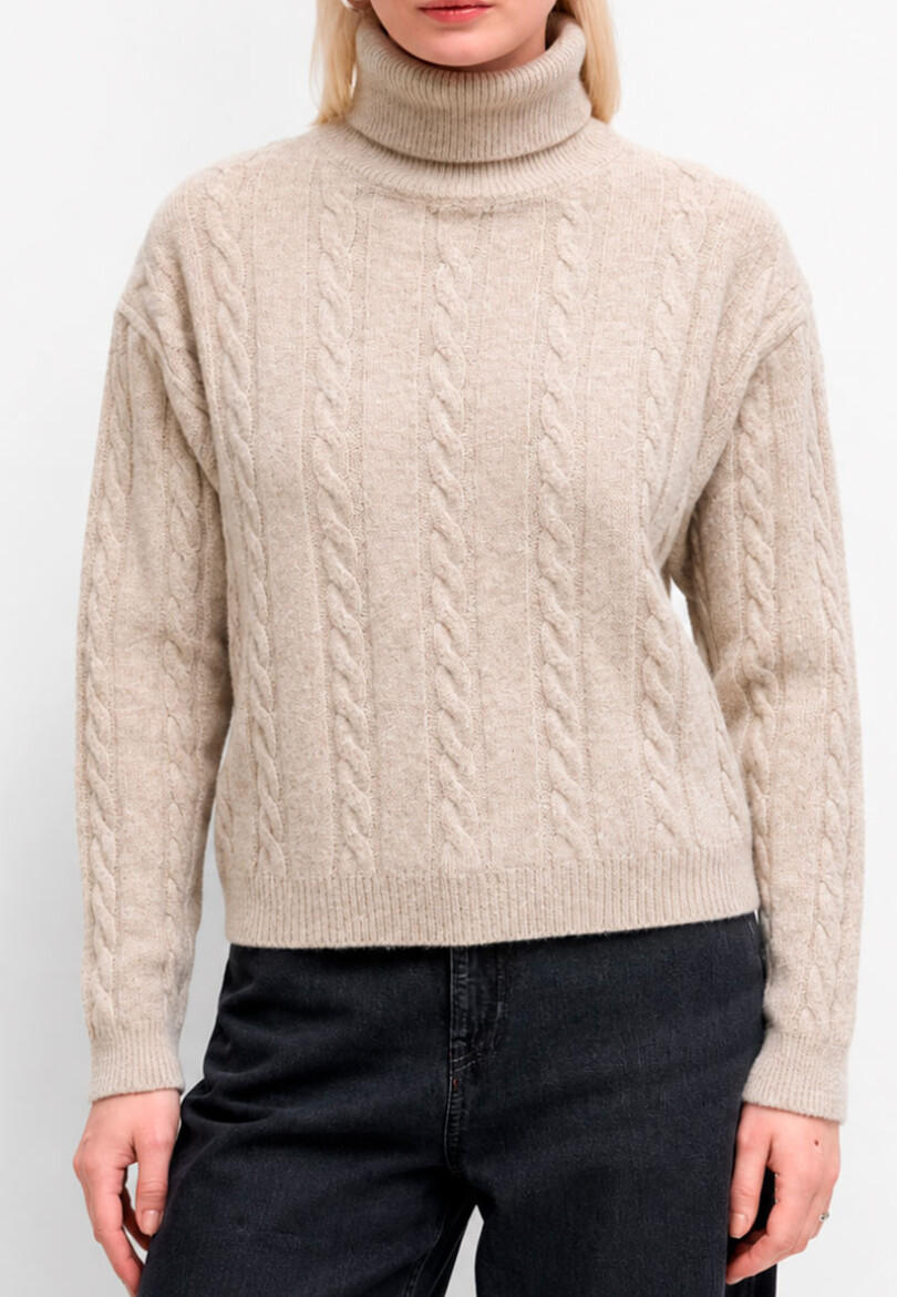 Polera trenza BEIGE