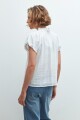 Camisa manga corta punto smock blanco