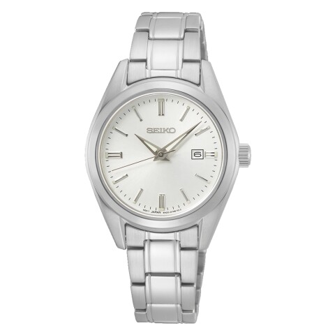 Reloj Seiko SUR633P1 para mujer con correa de acero plateada Plateado