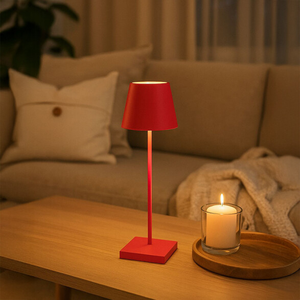 Lámpara de mesa LED inalámbrica 5W rojo USB-C IX5006