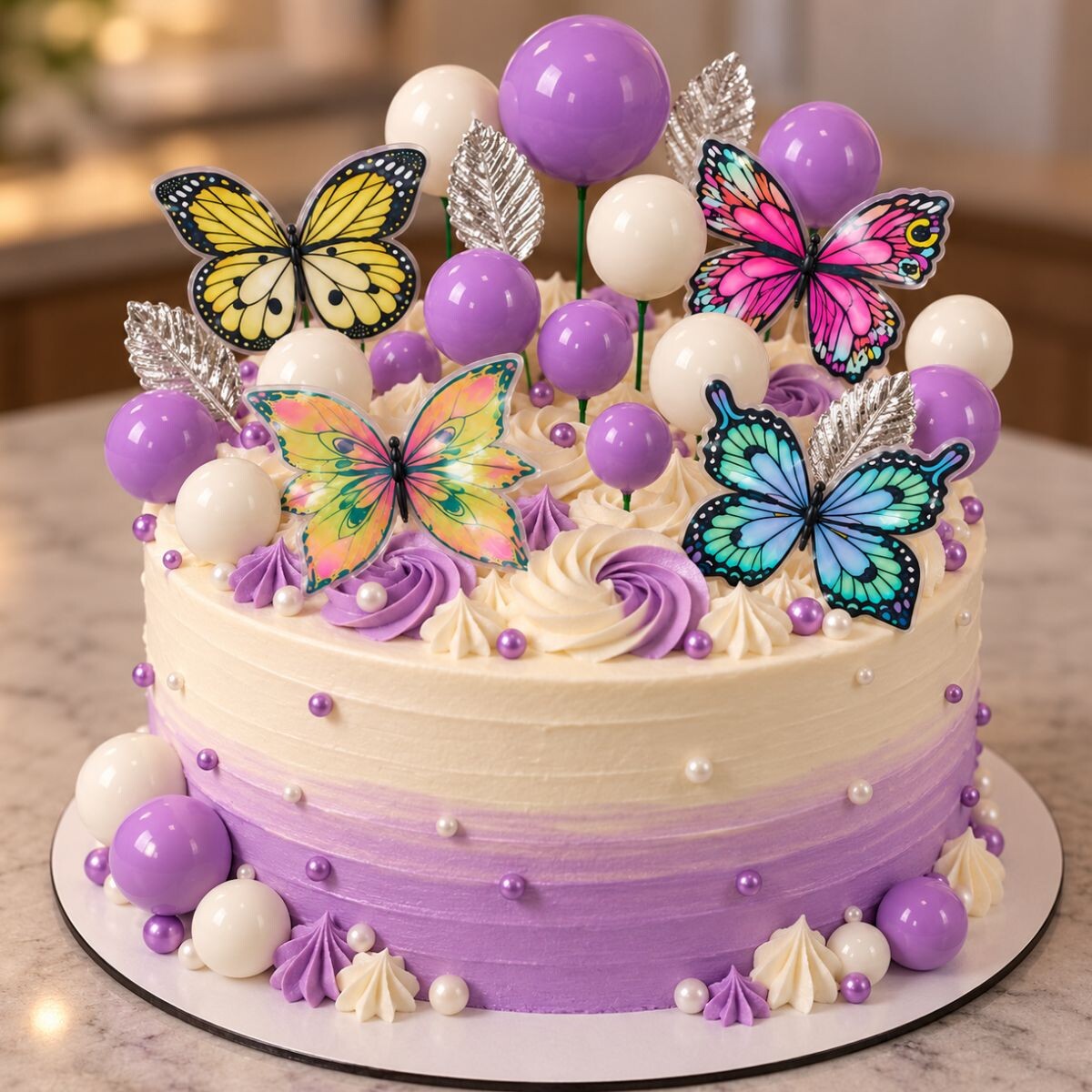 Topper Mariposas y Esferas - Lila 