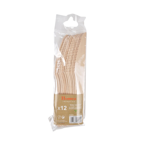 SET 12 CUCHILLOS DESCA NATURAL/BEIGE MADERA 6VAE022