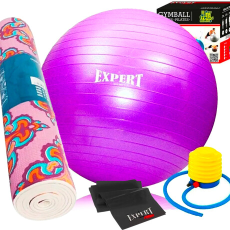 Set N11 Pelota Pilates 75+ Colchoneta Estam +teraband Violeta