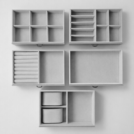 Joyero organizador con cajones y puertitas - 21x17x24cm Gris