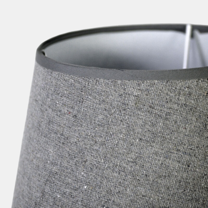 LAMPARA GRIS OSC C/BASE CERAMICA BLANCO P/MESA Unica