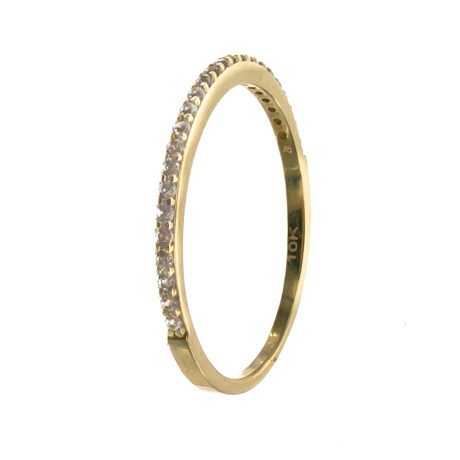 Anillo de oro 10 ktes y circonias, MEDIO SIN FIN. Anillo de oro 10 ktes y circonias, MEDIO SIN FIN.