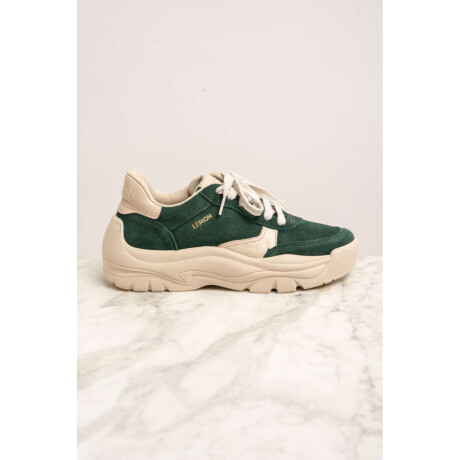 Zapatilla Gamuza Combinada Verde