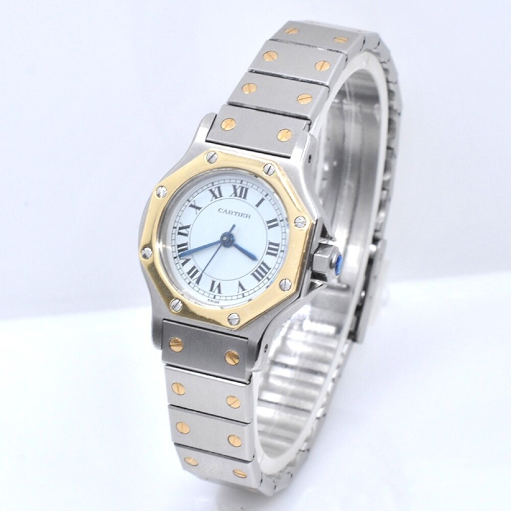 Cartier Santos Octagon dama automático acero y oro 24 mm Cartier Santos Octagon dama automático acero y oro 24 mm