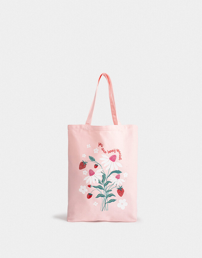 Bolsas reutilizables Estampados Tote Bag "you Are Berry Special" - Rosa Viejo