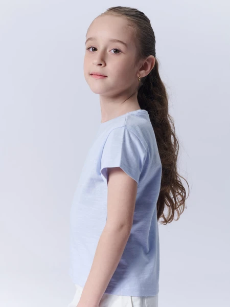 Remera manga corta slub estampa Lila