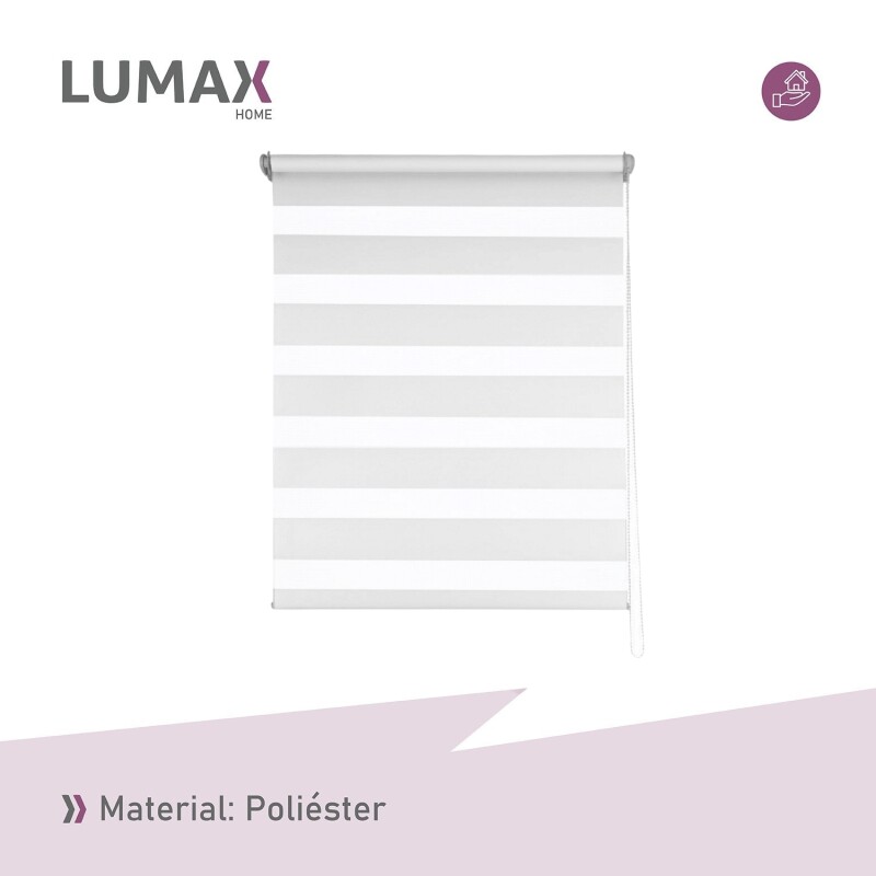 Cortina Roller Zebra Simple Lumax 1.6 X 2.1m Gran Calidad Blanco