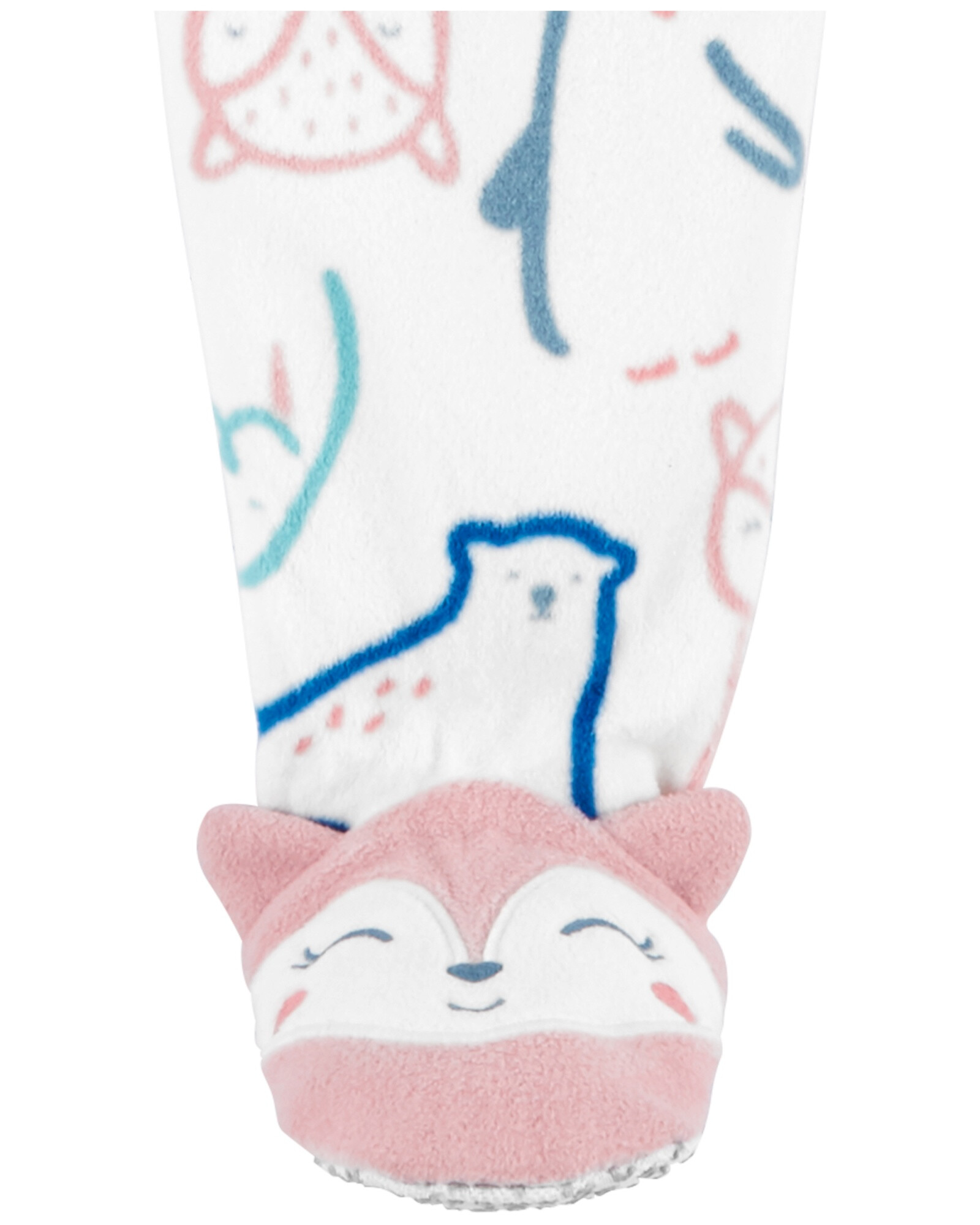 Pijama una pieza de micropolar, con pie, diseño animales. Talles 12-24M Pijama una pieza de micropolar, con pie, diseño animales. Talles 12-24M