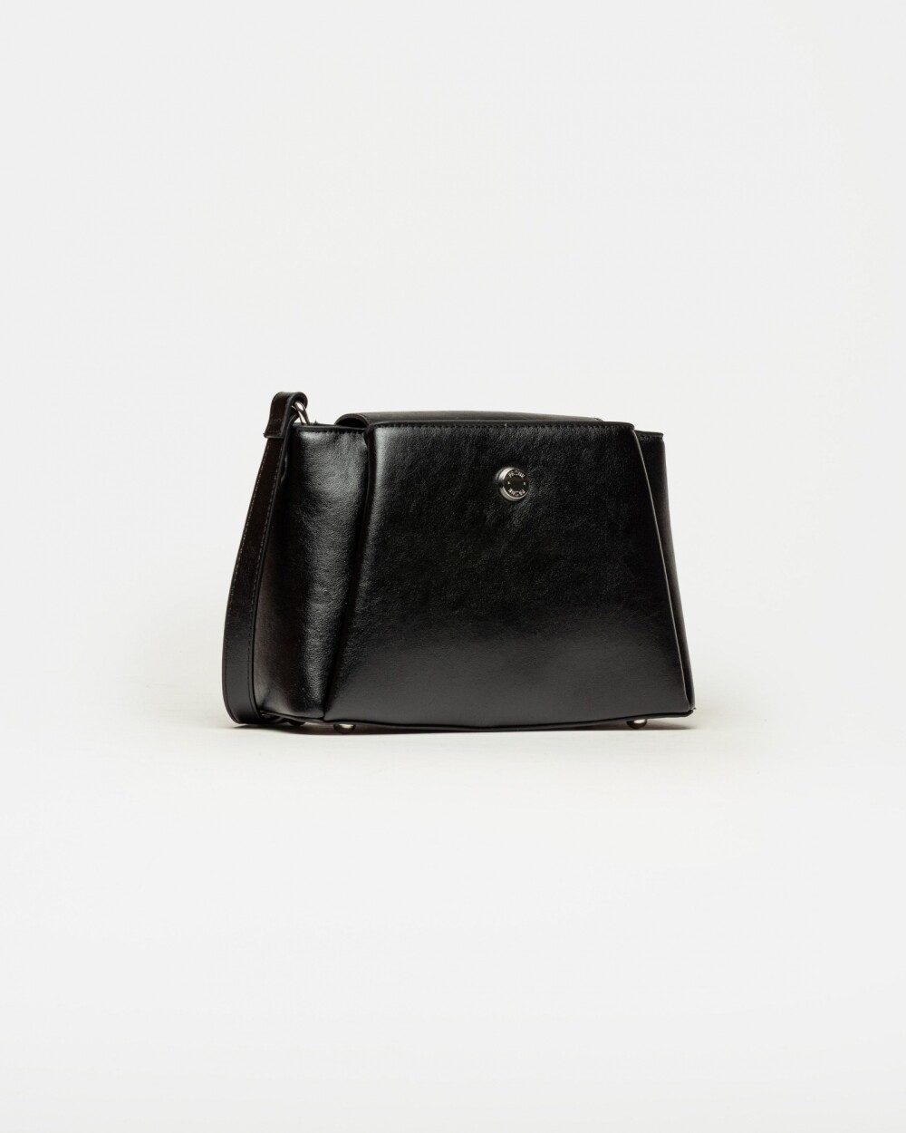 Bandolera Raix en efecto cuero liso Negro