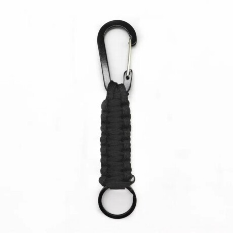 Llavero paracord con mosquetón Negro