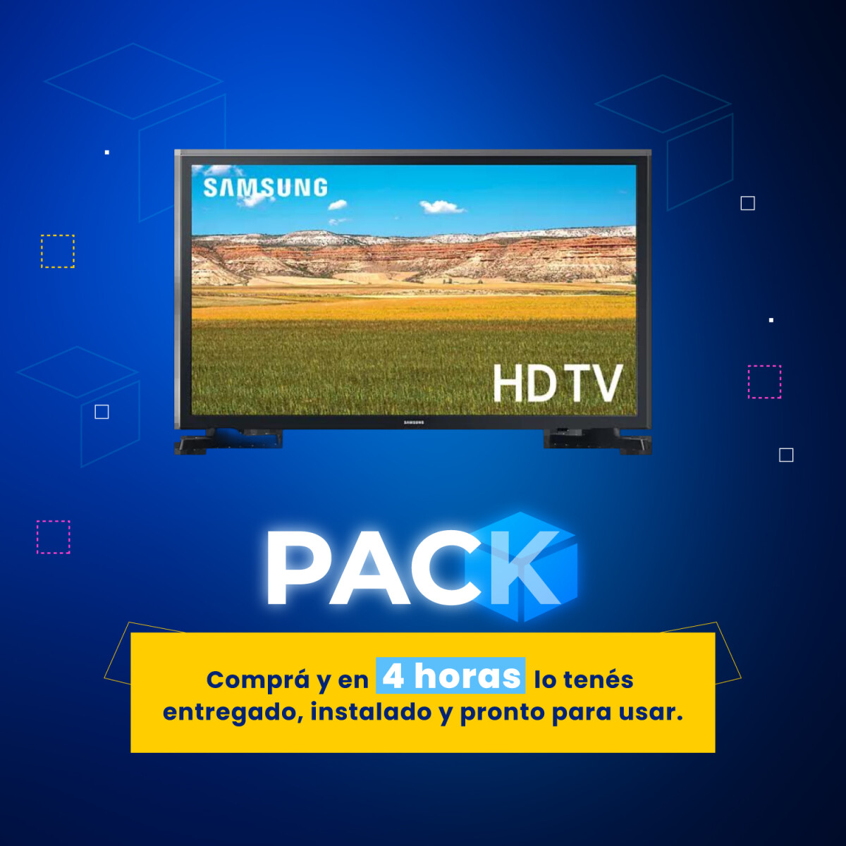 Pack Smart TV Samsung 32" UN32T4310 + Instalación 