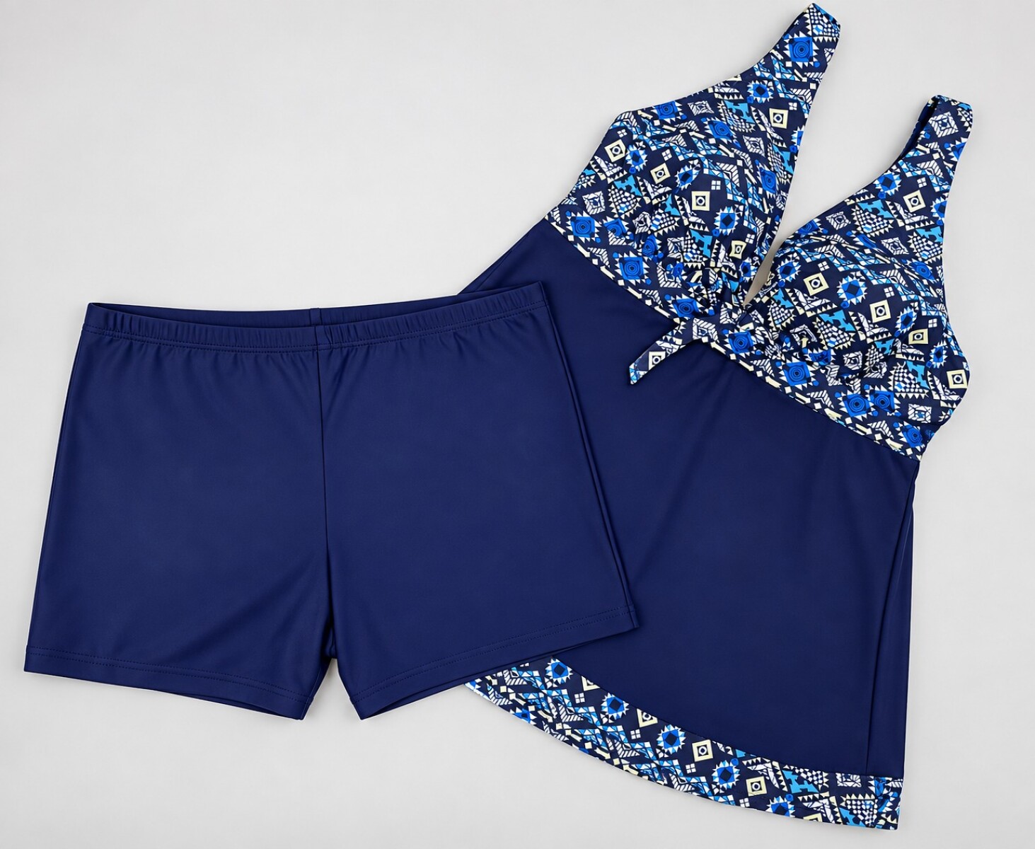 Malla tankini - Azul/amarillo 