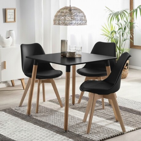 MESA DE COMEDOR EAMES CUADRADA 80 CM Mesa Eames Negra Cuadrada 80cm