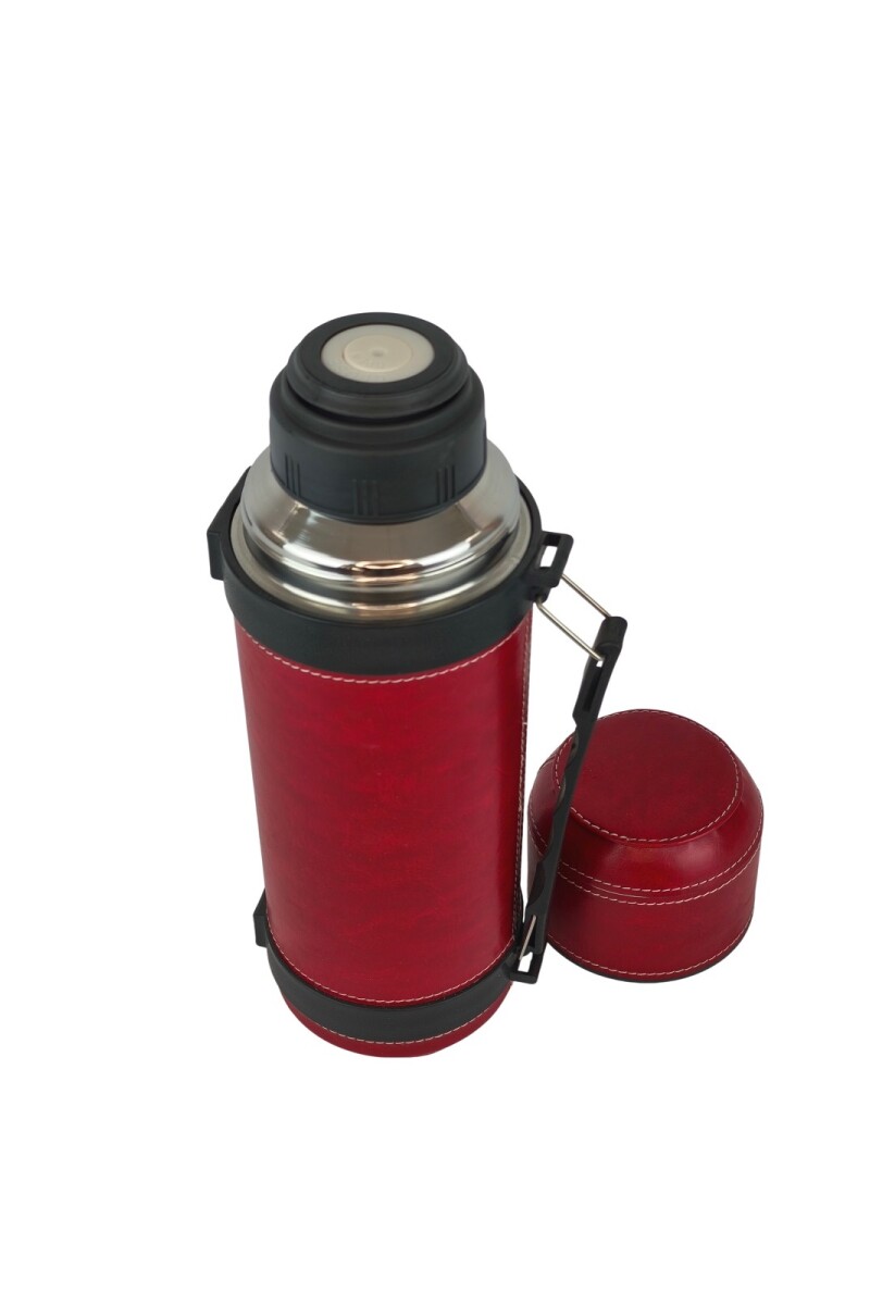 Termo de acero forrado 1 litro Rojo