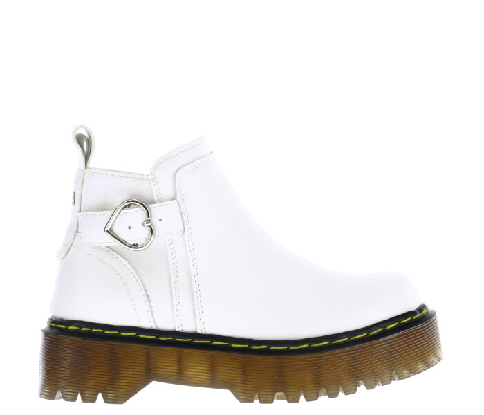 Bota JARTY con hebilla de corazón y cierre lateral White Pu