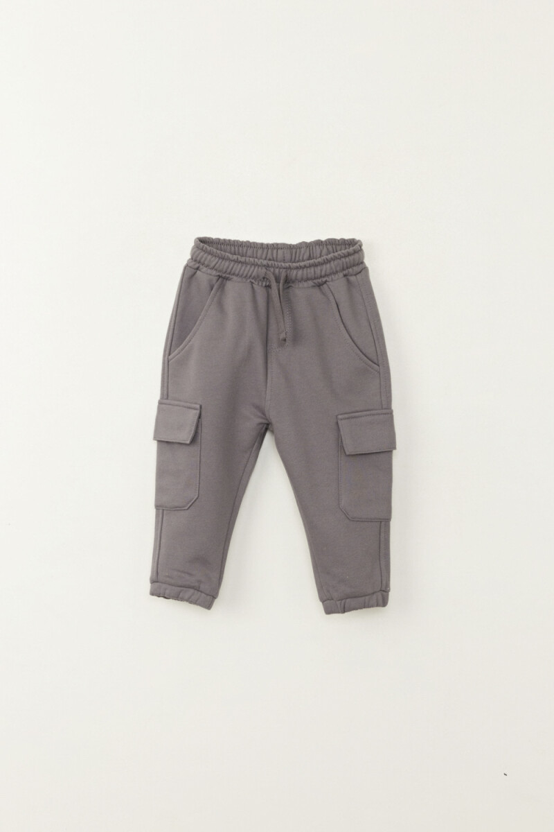 Pantalón deportivo cargo jogger bolsillos - Gris Oscuro 