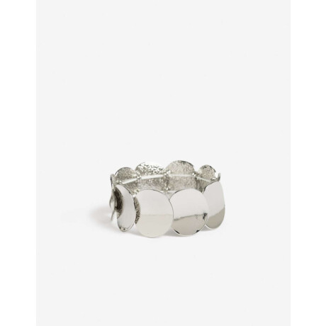 Pulsera Elástica Chapones Metal Plateado Rodio