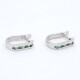 Caravanas En Oro 18K Blanco, Brillantes Y Esmeraldas Caravanas En Oro 18K Blanco, Brillantes Y Esmeraldas