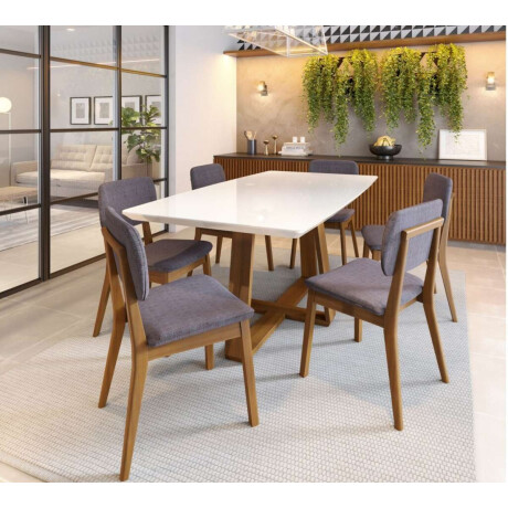 Mesa de Comedor Redonda Linea Manhattan Blanco/Natural