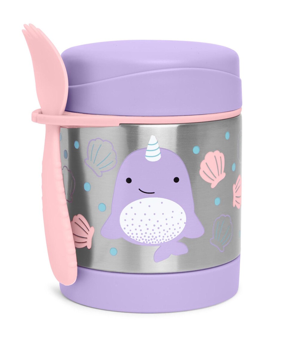 Tupper de acero inoxidable con cubierto diseño narval 
