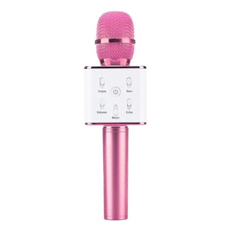Micrófono Karaoke bluetooth inalámbrico parlante USB Rosado