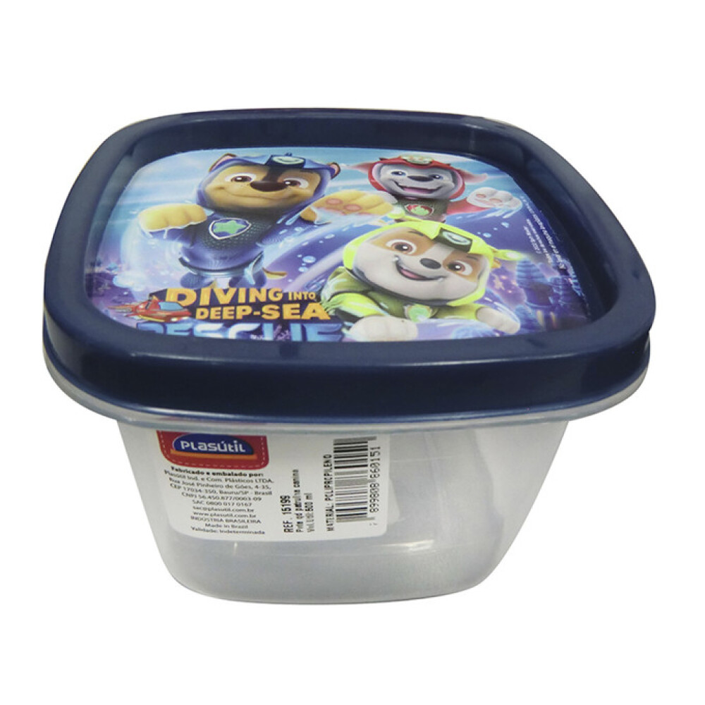 Tupper 500ml hermetico personajes paw patrol azul