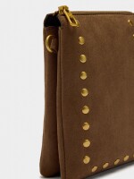 Bolso Bandolera Con Textura Y Tachuelas taupe